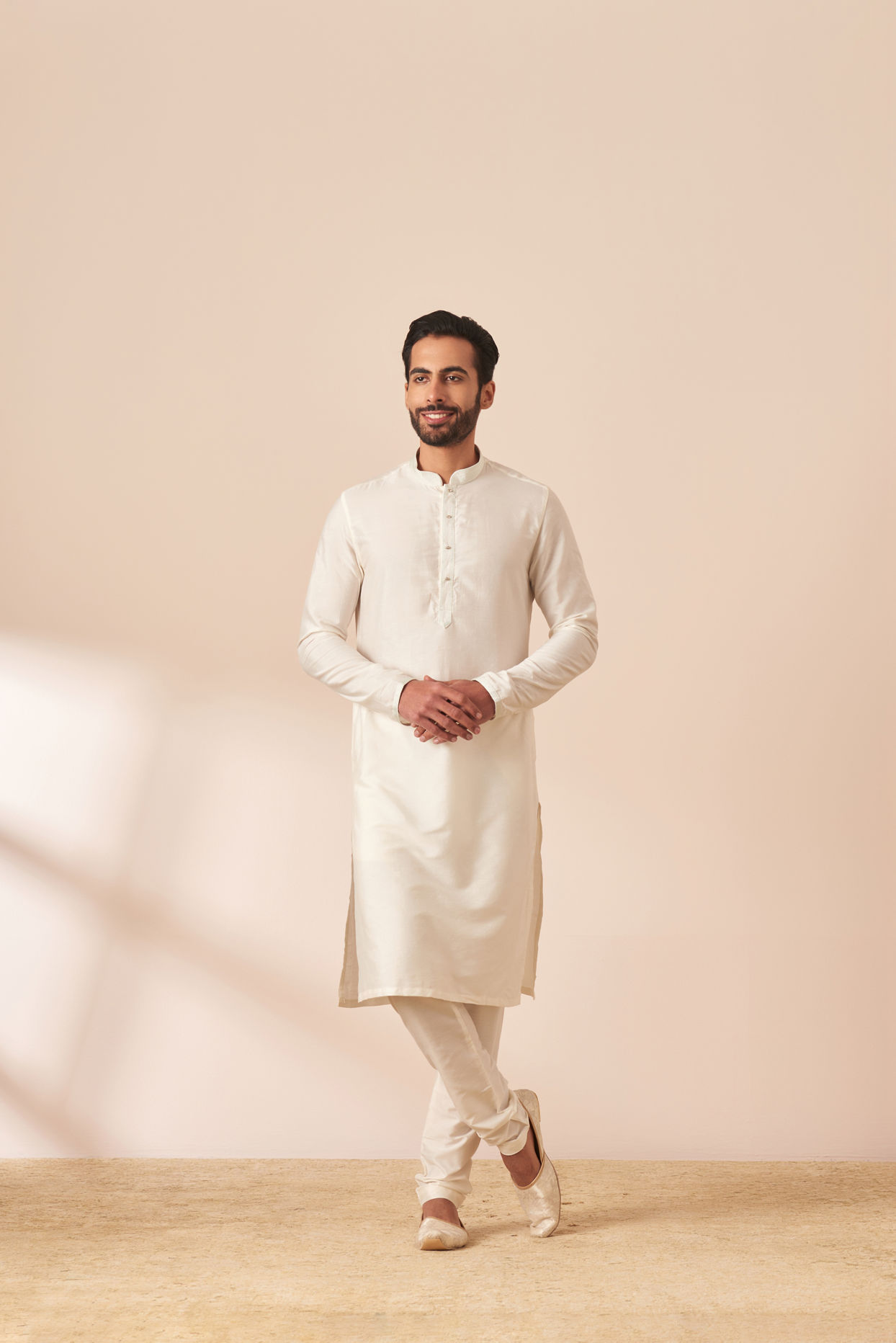 alt message - Manyavar Men Pastel Blue Jacket Style Indo Western image number 2